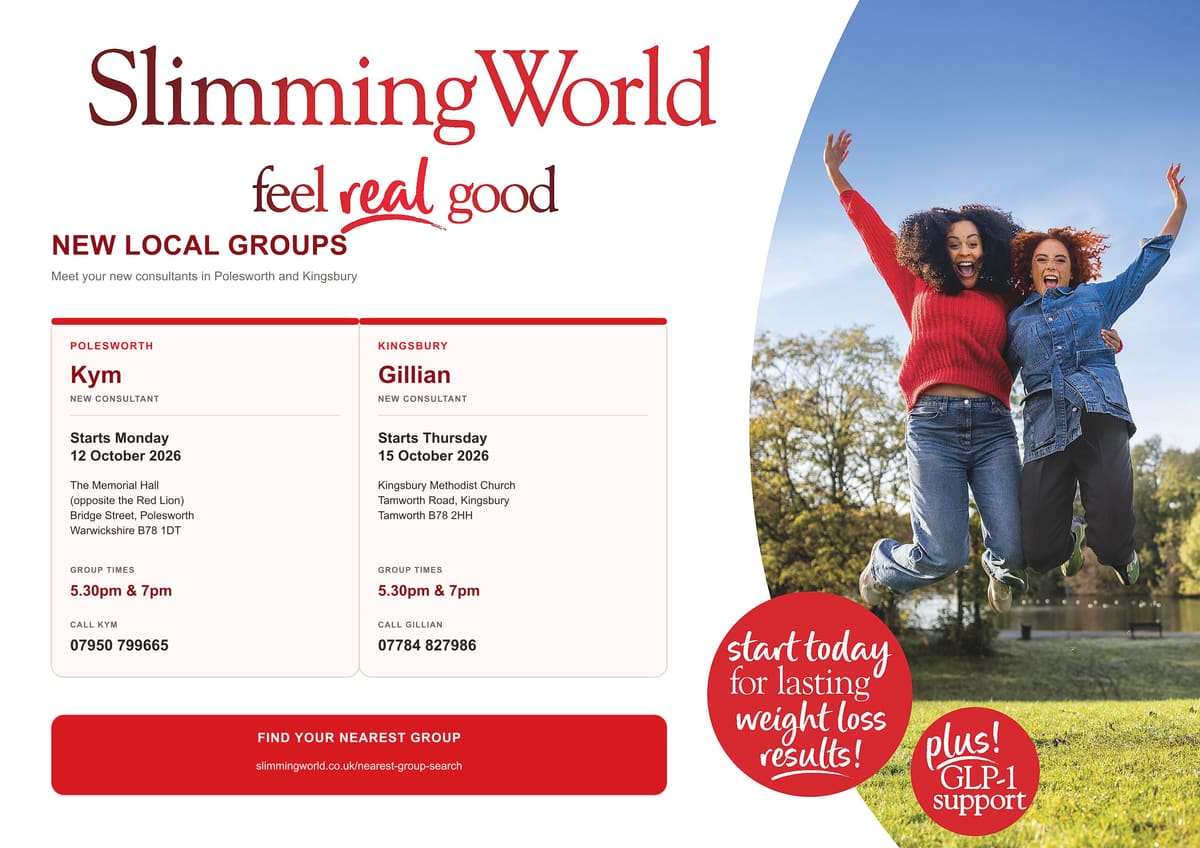 Slimming World - Kingsbury and Polesworth advertisement