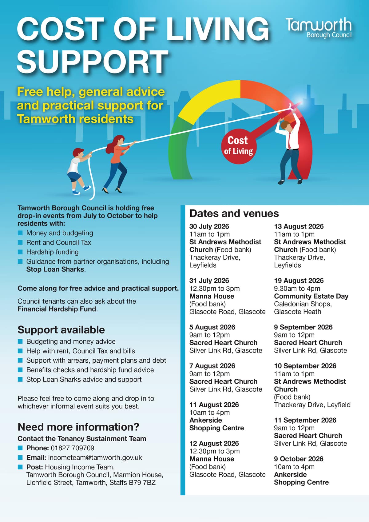Free Cost of Living Support Events in Tamworth — Tamworth news photo