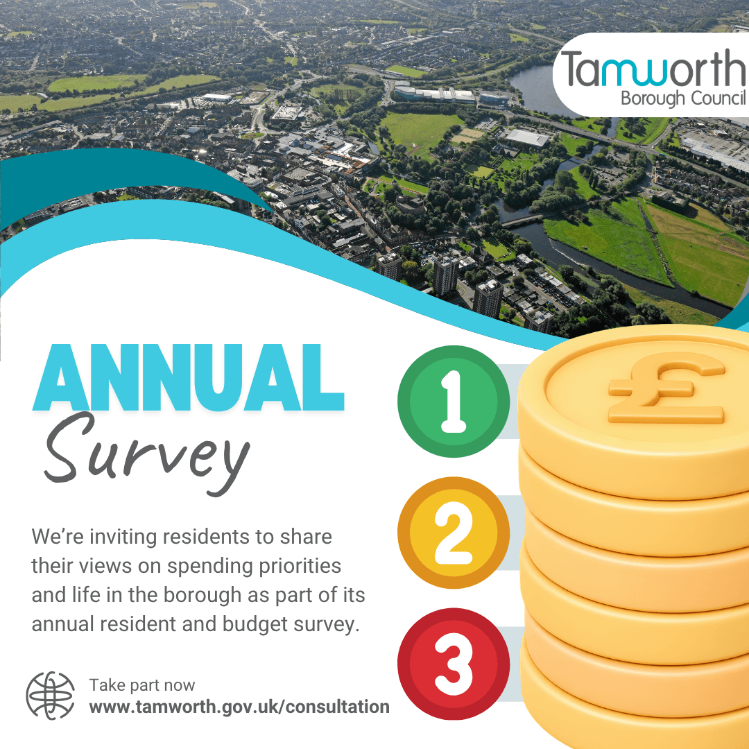 Have your say on council priorities – annual resident survey opens to everyone — Tamworth news photo (Tamworth Borough Council)